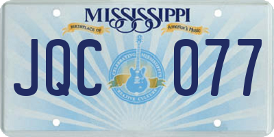 MS license plate JQC077