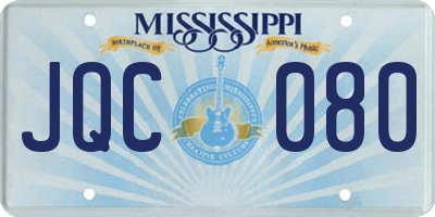 MS license plate JQC080