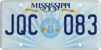 MS license plate JQC083
