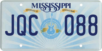 MS license plate JQC088