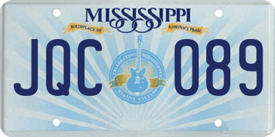 MS license plate JQC089