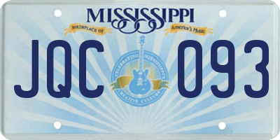 MS license plate JQC093