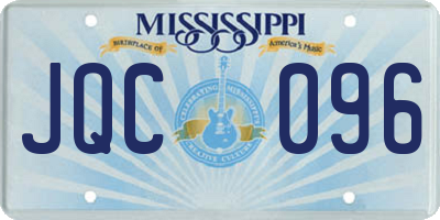 MS license plate JQC096