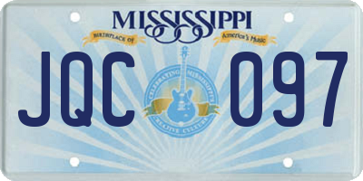 MS license plate JQC097
