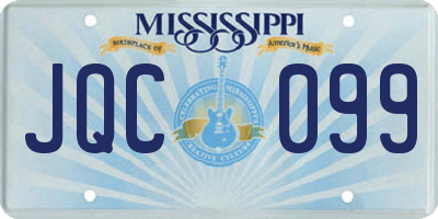 MS license plate JQC099