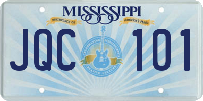 MS license plate JQC101