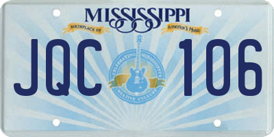 MS license plate JQC106