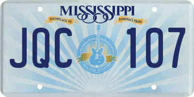 MS license plate JQC107