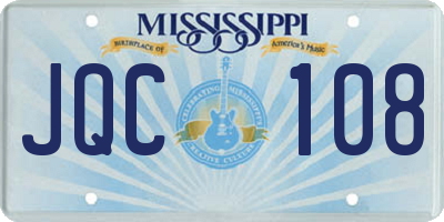 MS license plate JQC108