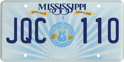 MS license plate JQC110
