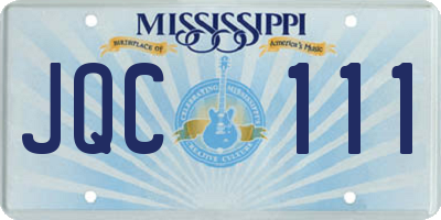 MS license plate JQC111