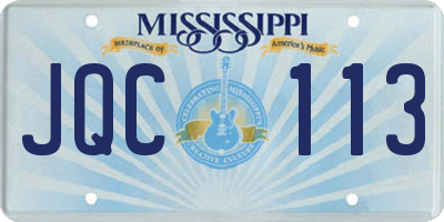 MS license plate JQC113