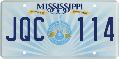 MS license plate JQC114