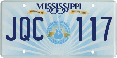 MS license plate JQC117