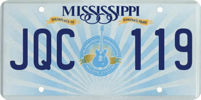 MS license plate JQC119