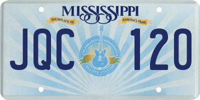 MS license plate JQC120