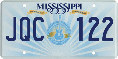 MS license plate JQC122