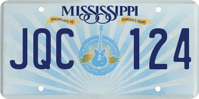 MS license plate JQC124