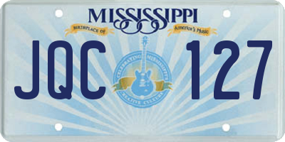 MS license plate JQC127
