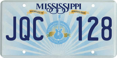 MS license plate JQC128