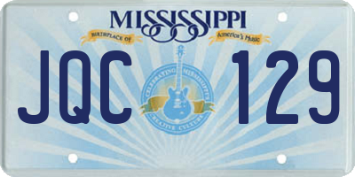 MS license plate JQC129