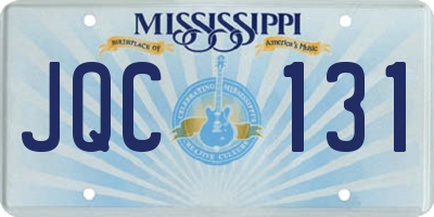 MS license plate JQC131