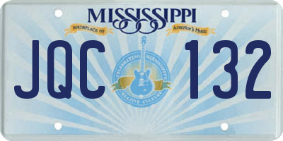 MS license plate JQC132