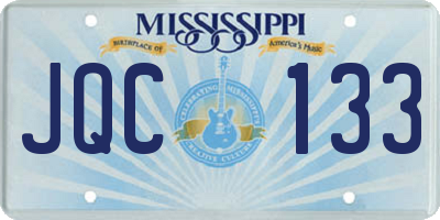 MS license plate JQC133