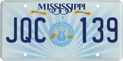 MS license plate JQC139