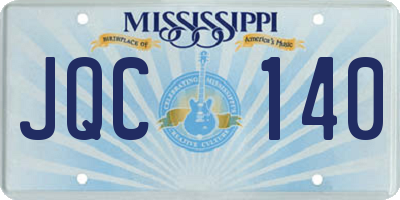 MS license plate JQC140