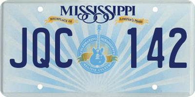 MS license plate JQC142