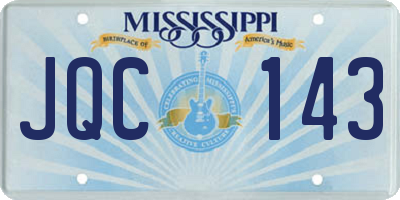 MS license plate JQC143