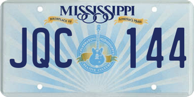 MS license plate JQC144