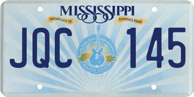 MS license plate JQC145