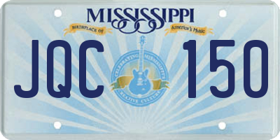 MS license plate JQC150
