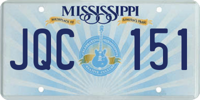 MS license plate JQC151