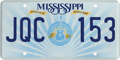 MS license plate JQC153