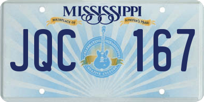 MS license plate JQC167