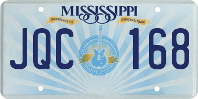 MS license plate JQC168