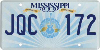 MS license plate JQC172