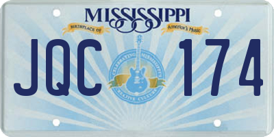 MS license plate JQC174