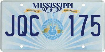MS license plate JQC175