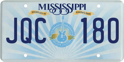 MS license plate JQC180