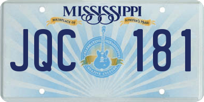 MS license plate JQC181