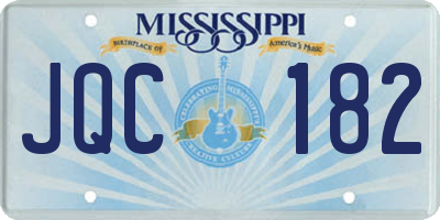 MS license plate JQC182