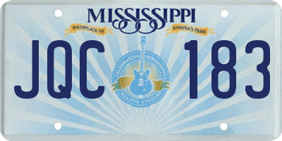 MS license plate JQC183