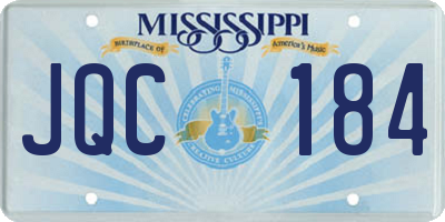 MS license plate JQC184