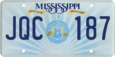 MS license plate JQC187