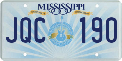 MS license plate JQC190