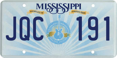 MS license plate JQC191